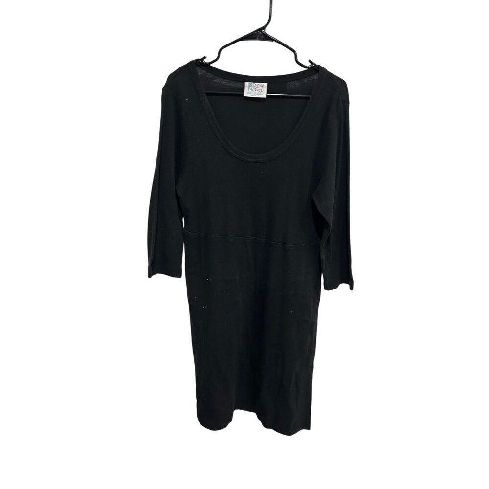 Fresh Produce Scoop Neck 3/4 Sleeve Dress Black Adult Sz Medium Contemporary